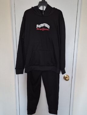 Brooklyn Cloth Positive Vibes Boy Fleece Hoodie Jogger Sweatpants Black L(14/16)